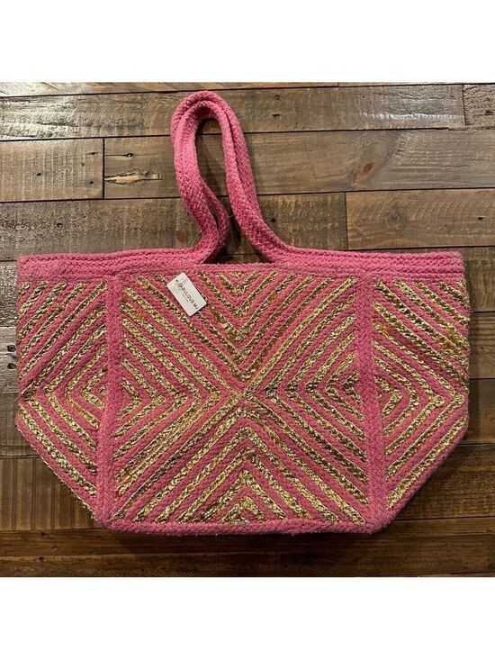 Fabulous MJ Handbags - Fabulous MJ New York Tribal Aztec Gold & Pink Shoulder Tote New With Tag